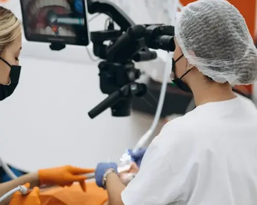Dental treatment under a microscope in Odessa